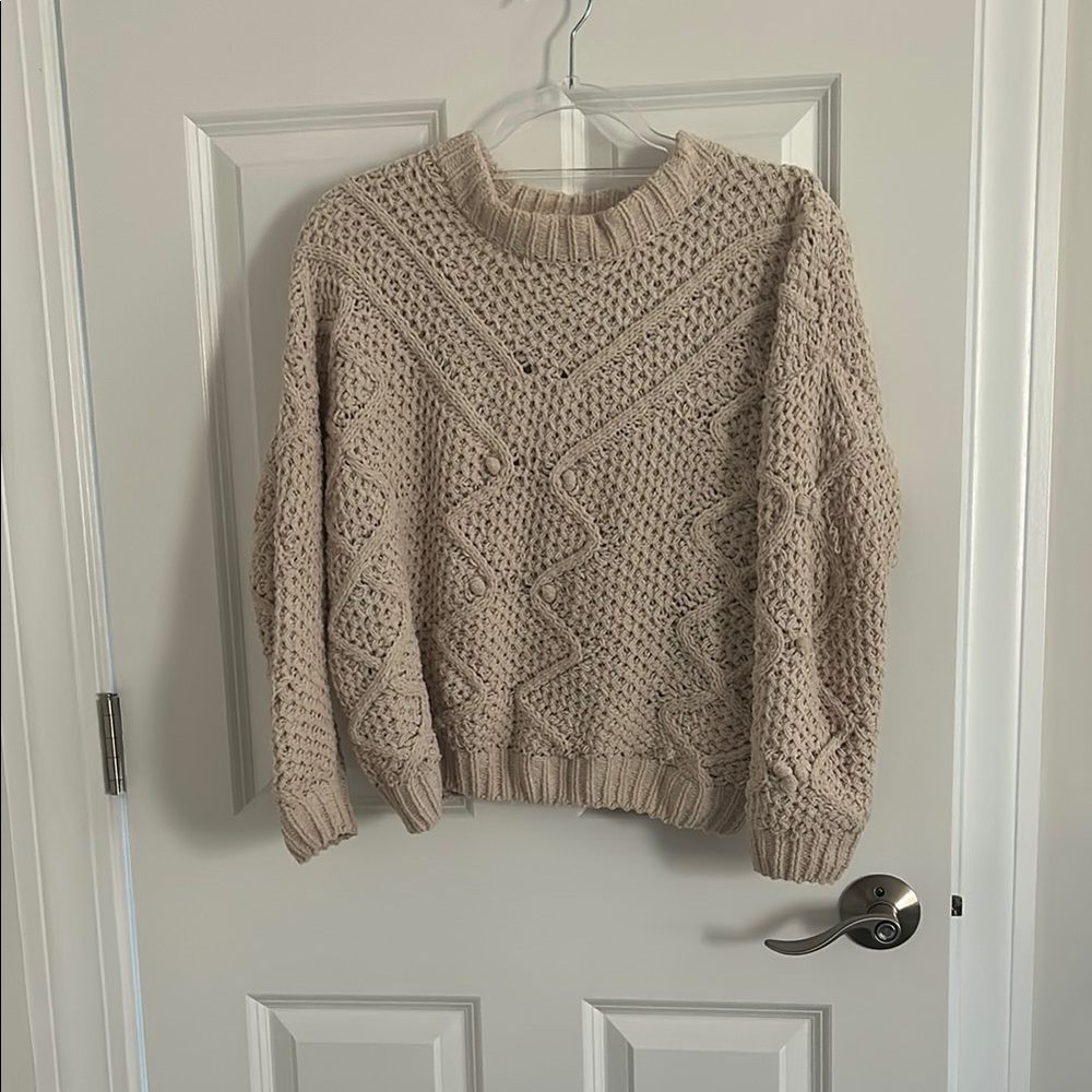 Cozy Beige Knit Sweater